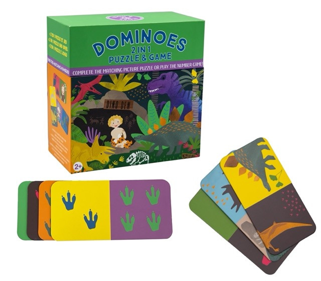 Žaidimas domino-dėlionė 2in1 Dinozaurai