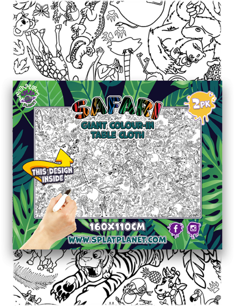 Splat Planet spalvinimo staltiesės Safari 2 vnt