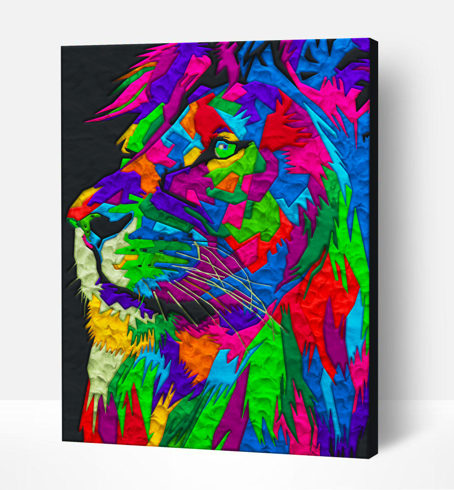 Splat Planet paveikslas iš modelino Liūtas 30x40cm