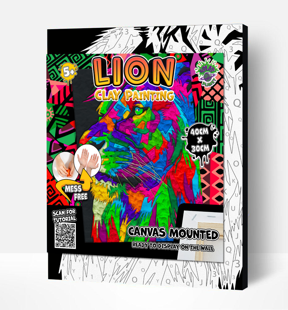 Splat Planet paveikslas iš modelino Liūtas 30x40cm