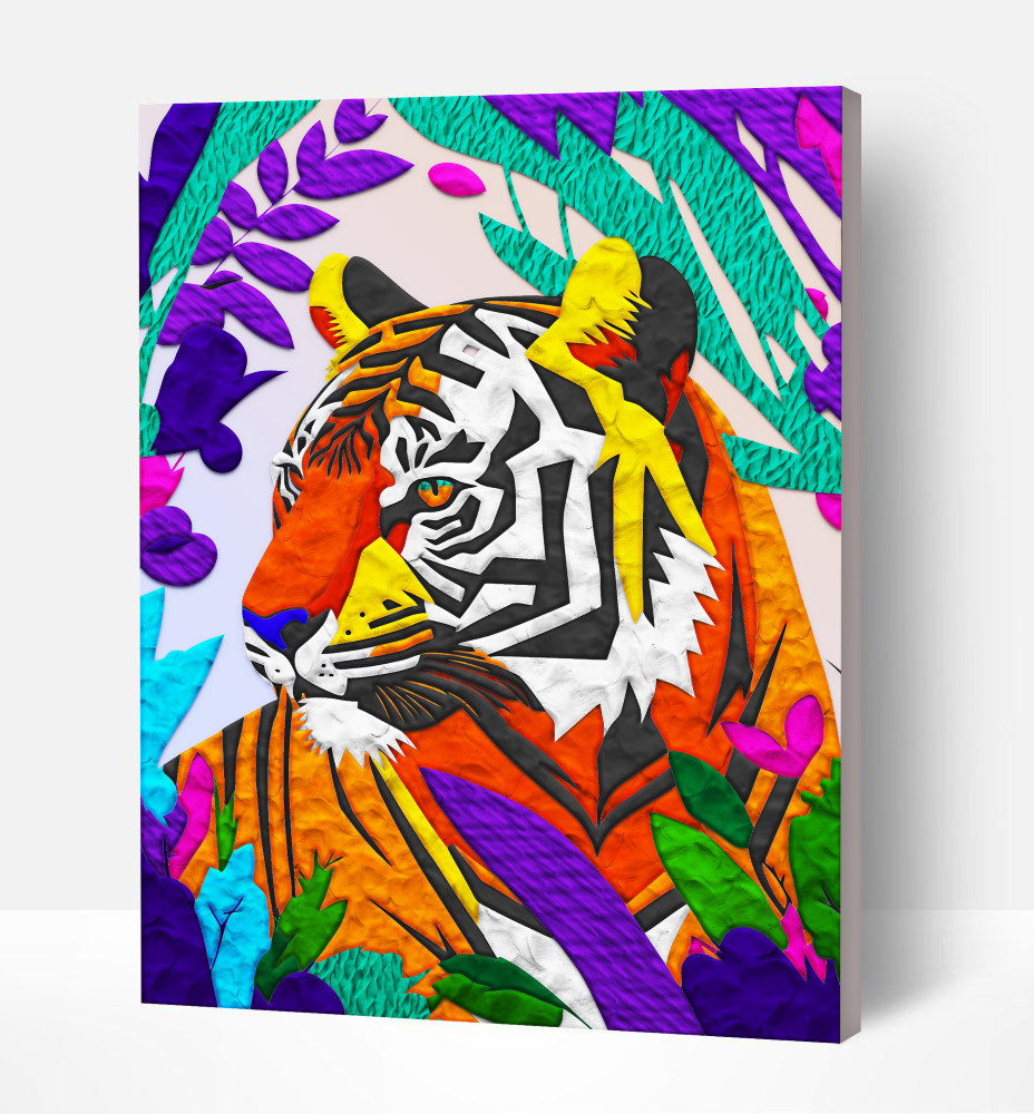 Splat Planet paveikslas iš modelino Tigras 30x40cm