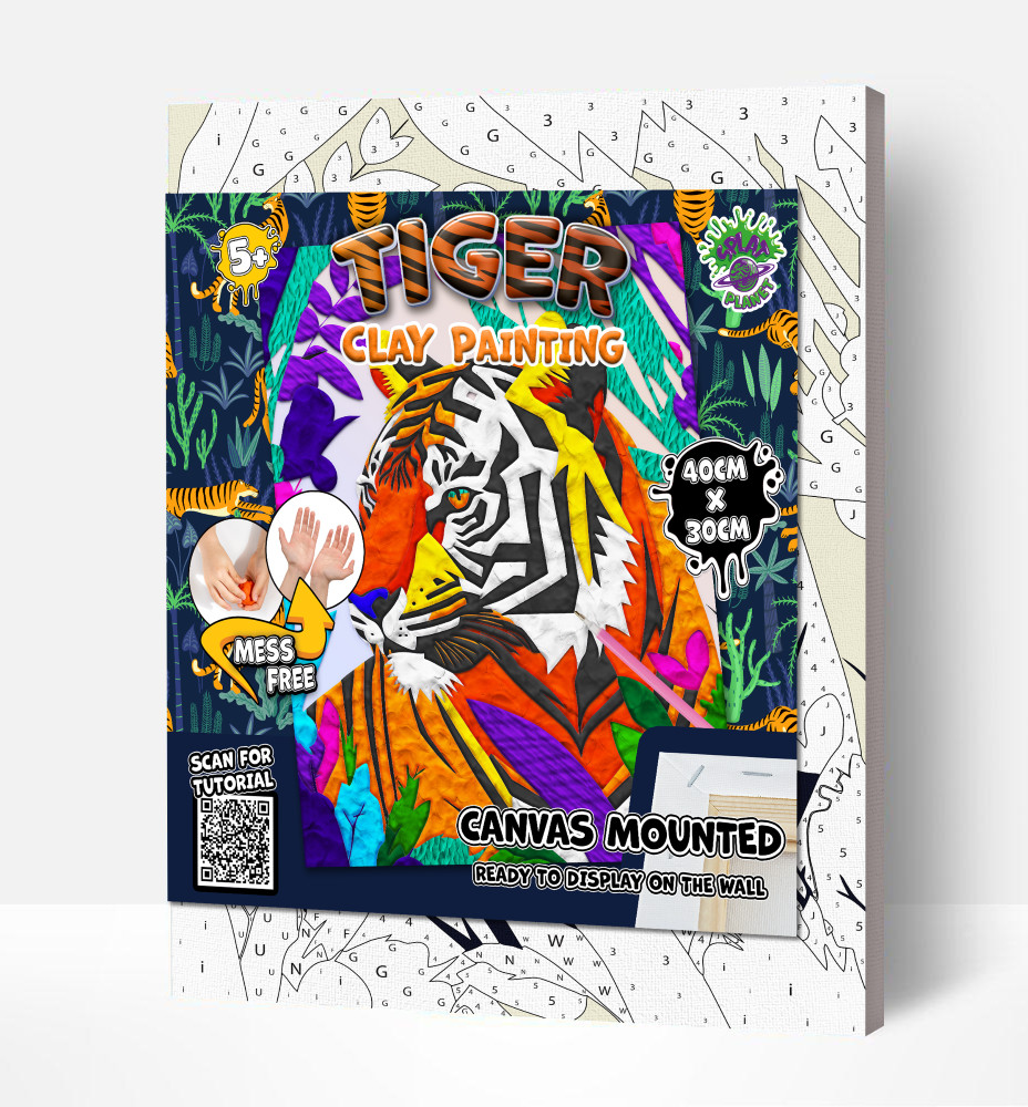 Splat Planet paveikslas iš modelino Tigras 30x40cm