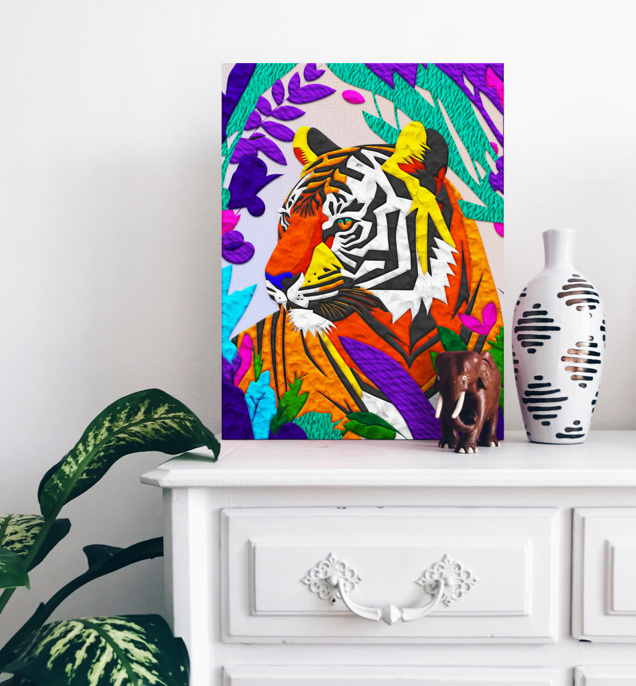 Splat Planet paveikslas iš modelino Tigras 30x40cm