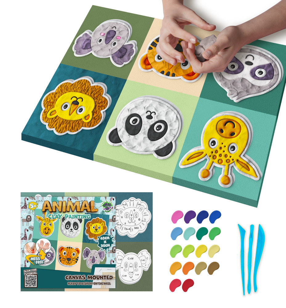 Splat Planet paveikslas iš modelino Gyvūnėliai 30x40cm