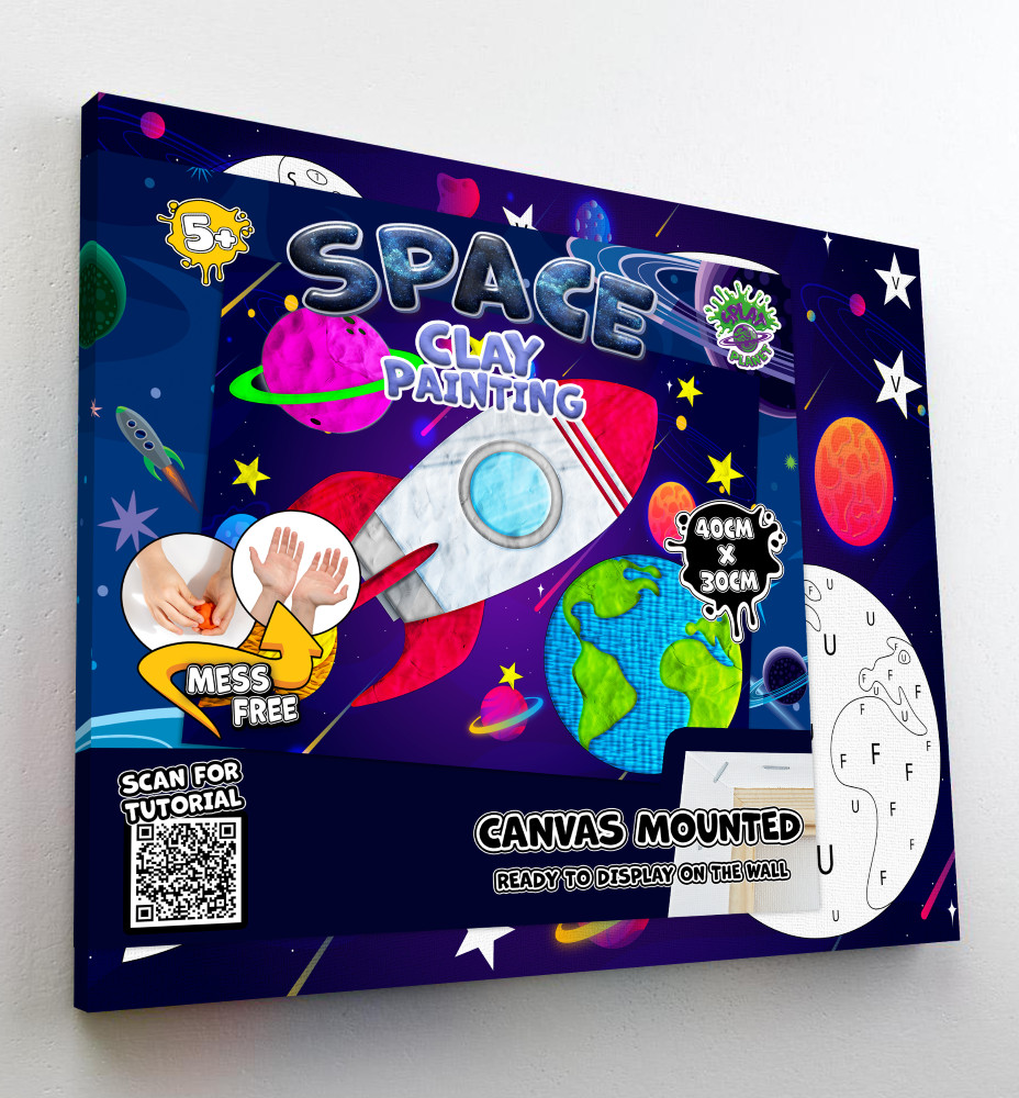 Splat Planet paveikslas iš modelino Kosmosas 30x40cm