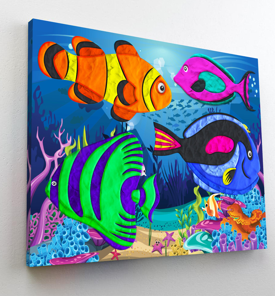 Splat Planet paveikslas iš modelino Jūra 30x40cm