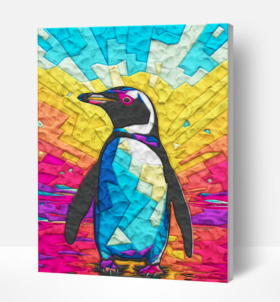 Splat Planet paveikslas iš modelino Pingvinas 30x40cm