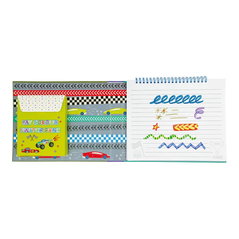 Spalvinimo knygelė su magiškais flomasteriais Mašinos