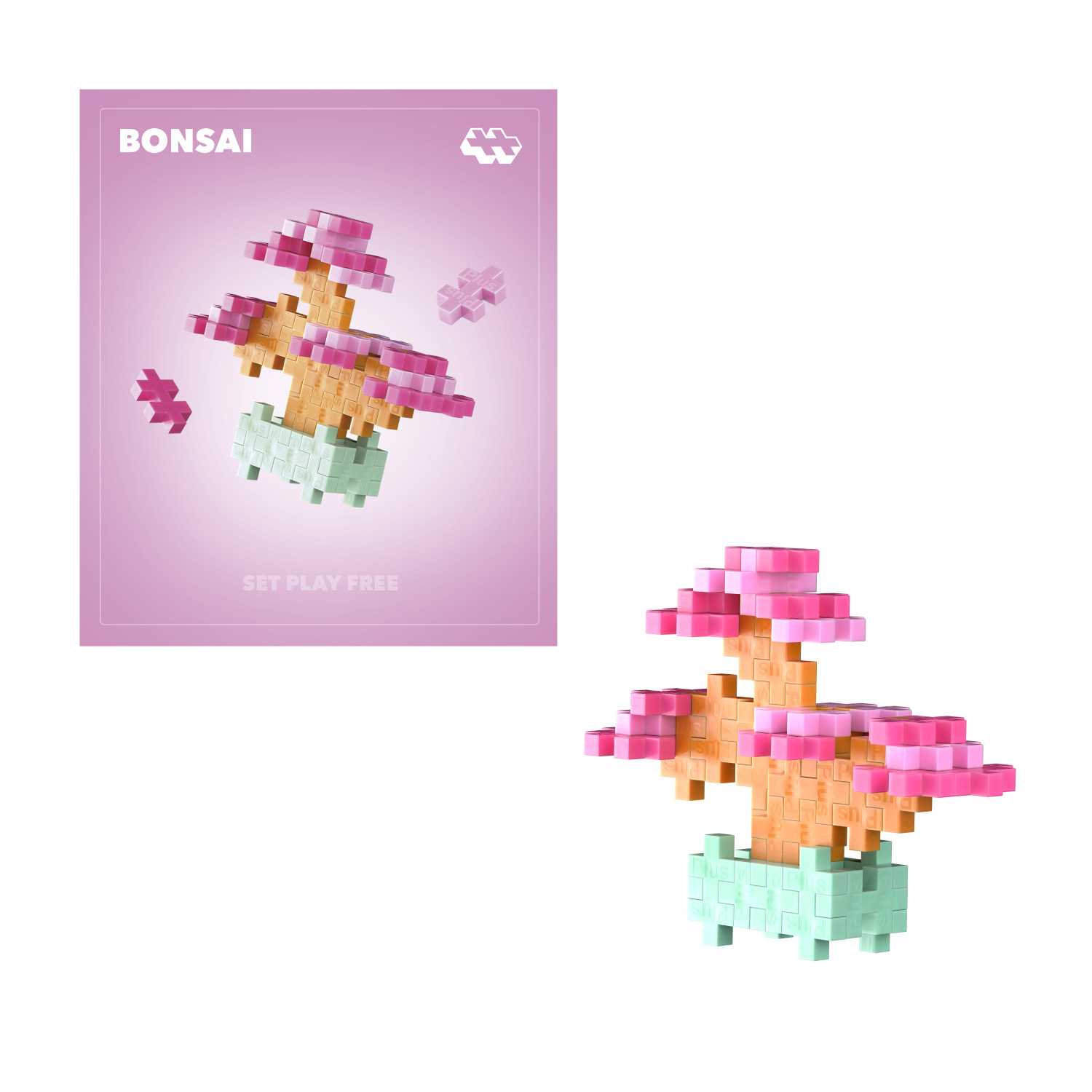 Plus Plus konstruktorius AUGALAI - rožinis bonsas