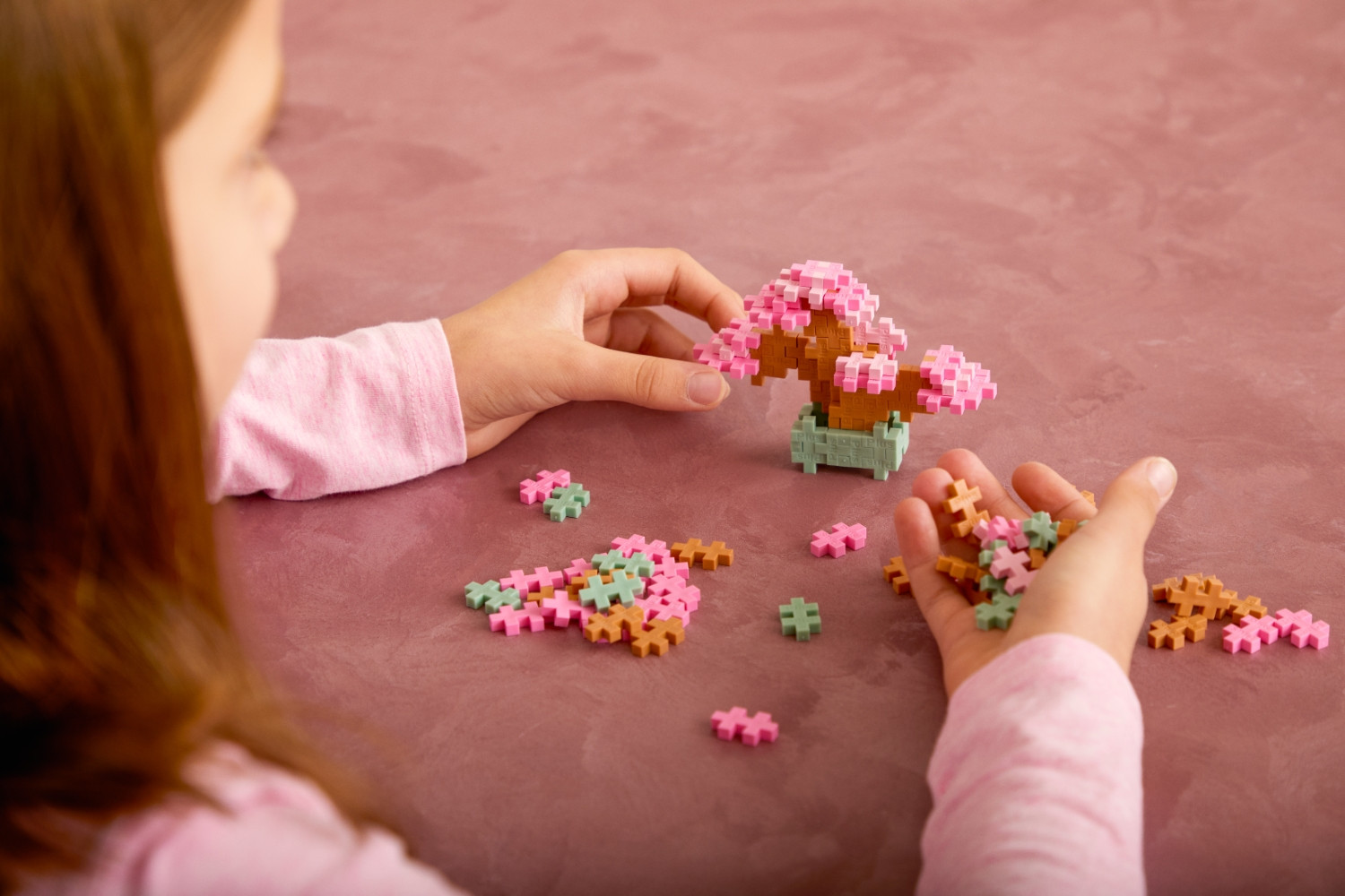 Plus Plus konstruktorius AUGALAI - rožinis bonsas