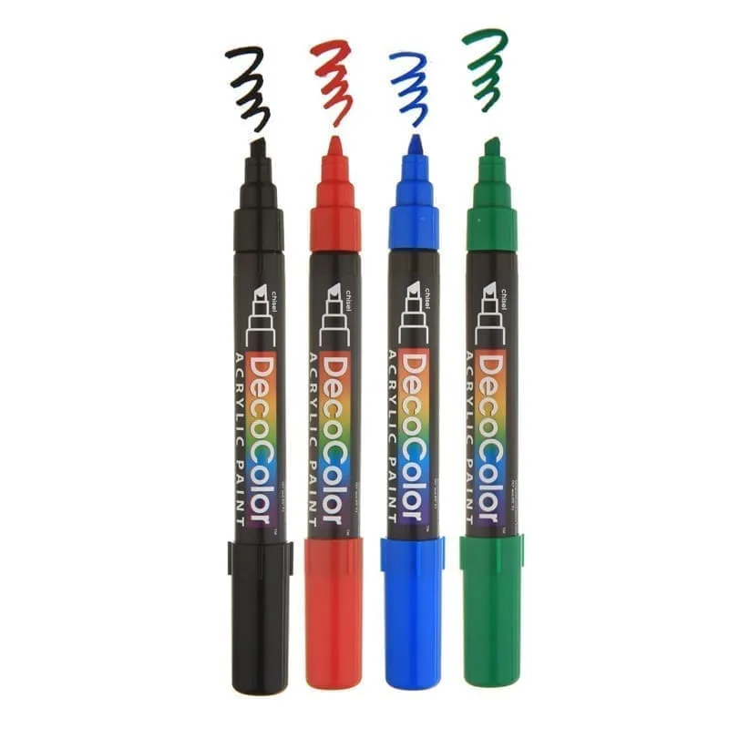 Akriliniai markeriai Marvy Decocolor Acrylic 315-4A Primary 4 vnt