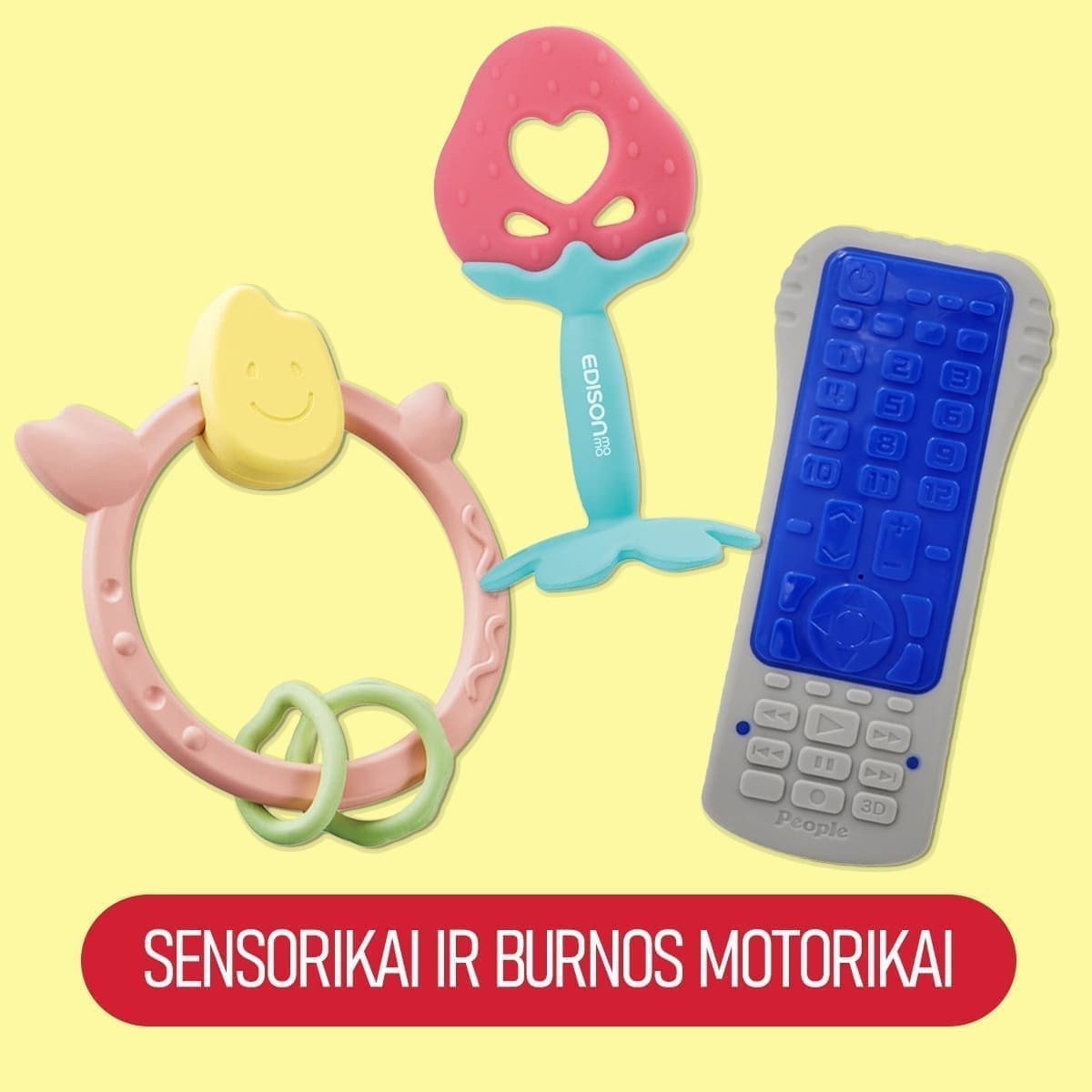 Kramtukai kūdikiams 3 vnt rinkinys „Sensorikai ir burnos motorikai“