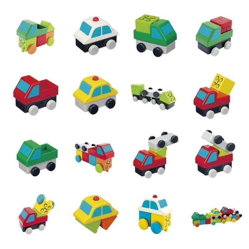 Magnetinis konstruktorius „People Blocks” judantys automobiliai