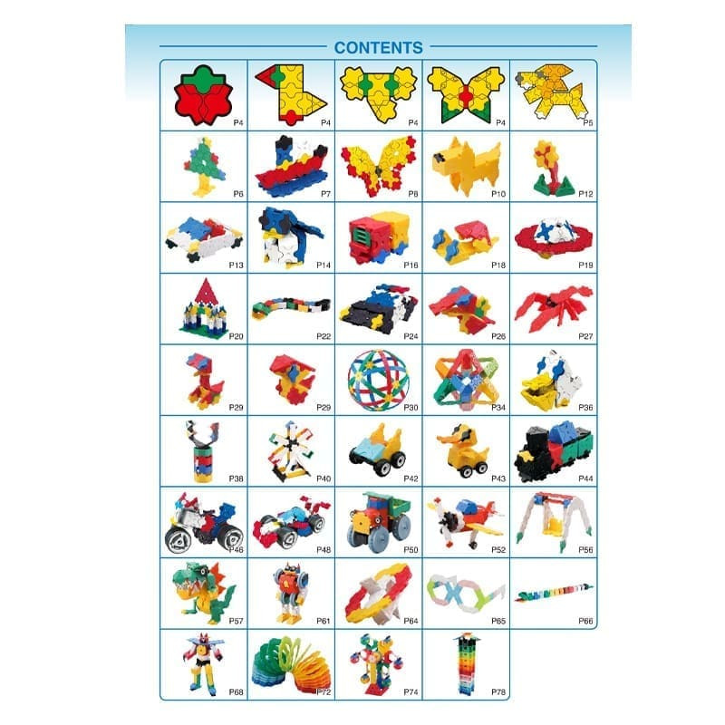 Idėjų žurnalas „LaQ Building Techniques book” su detalėmis ir schemomis