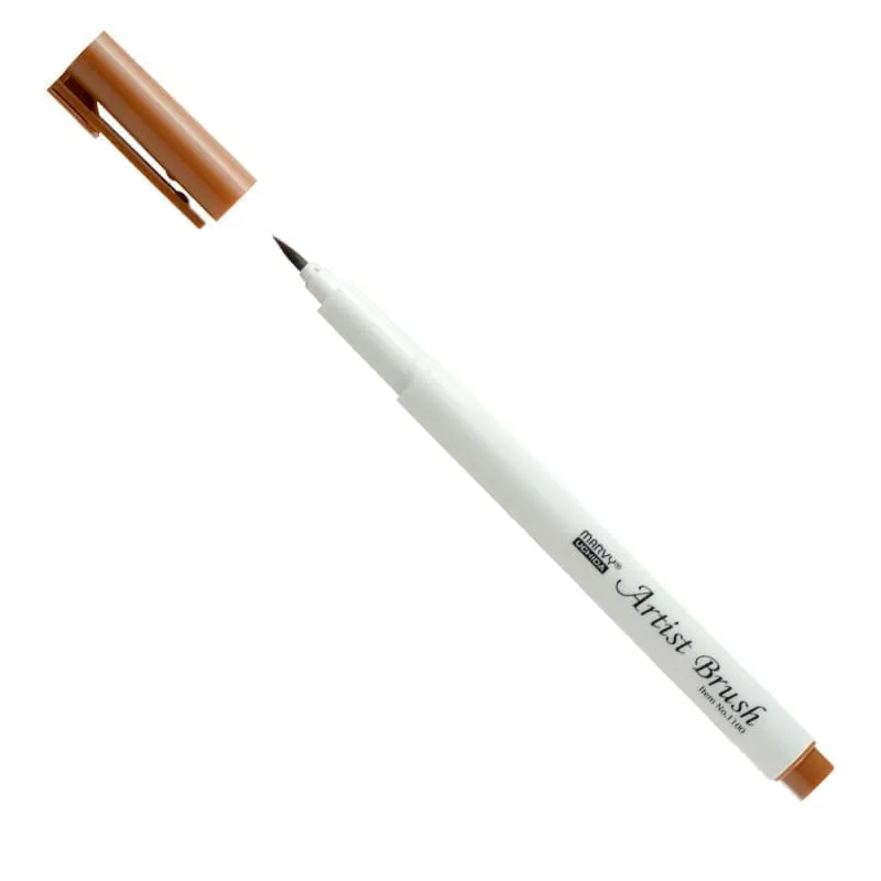 MARVY flomasteriai teptukiniu galiuku Artist Brush 1100-5I Brown 5 vnt