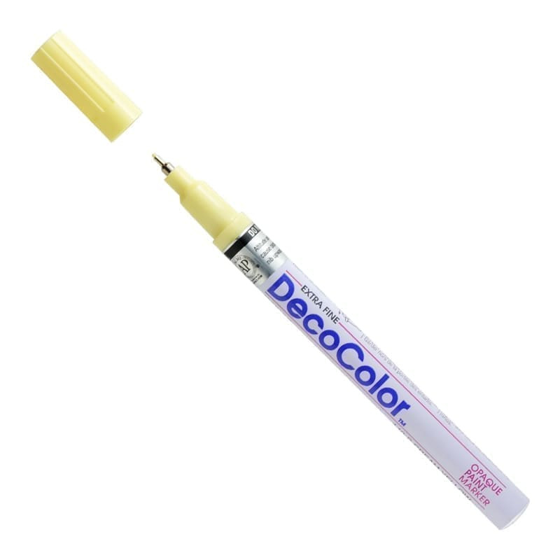 Markeris įvairių paviršių dekoravimui Marvy Decocolor Extra Fine 140 Cream Yellow 1 vnt