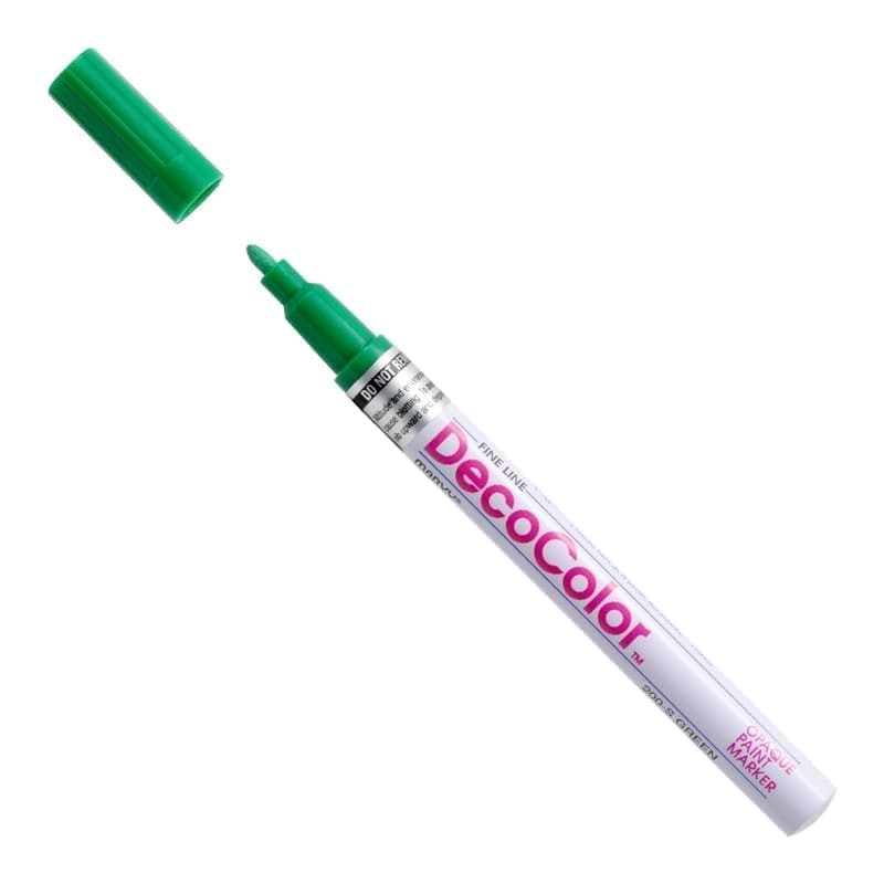 Markeris įvairių paviršių dekoravimui Marvy Decocolor Fine 200 Green 1 vnt