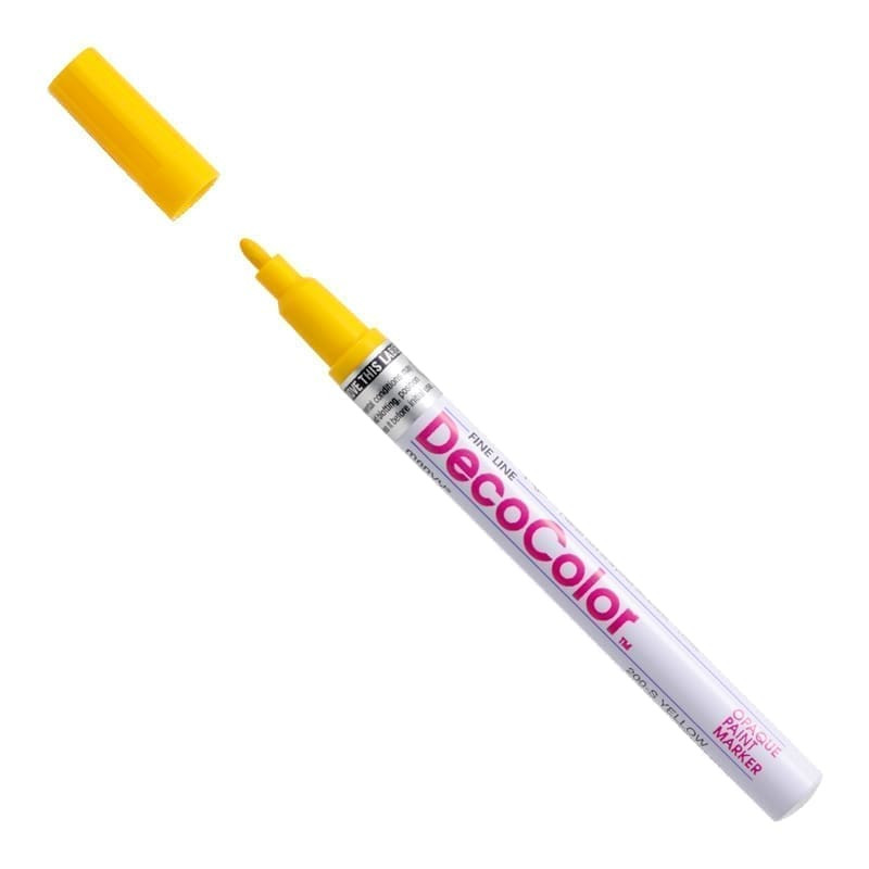 Markeris įvairių paviršių dekoravimui Marvy Decocolor Fine 200 Yellow 1 vnt