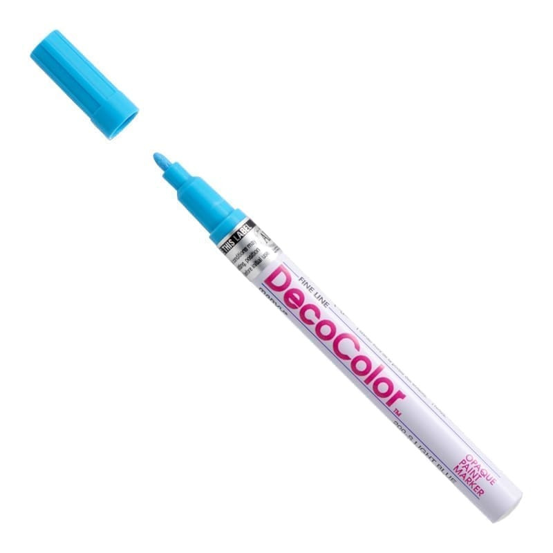 Markeris įvairių paviršių dekoravimui Marvy Decocolor Fine 200 Light Blue 1 vnt