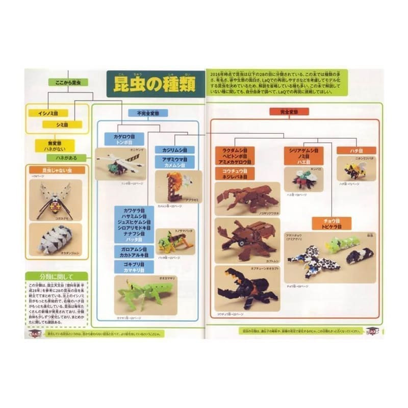 Idėjų žurnalas „LaQ Insects Book” su konstravimo schemomis viduje