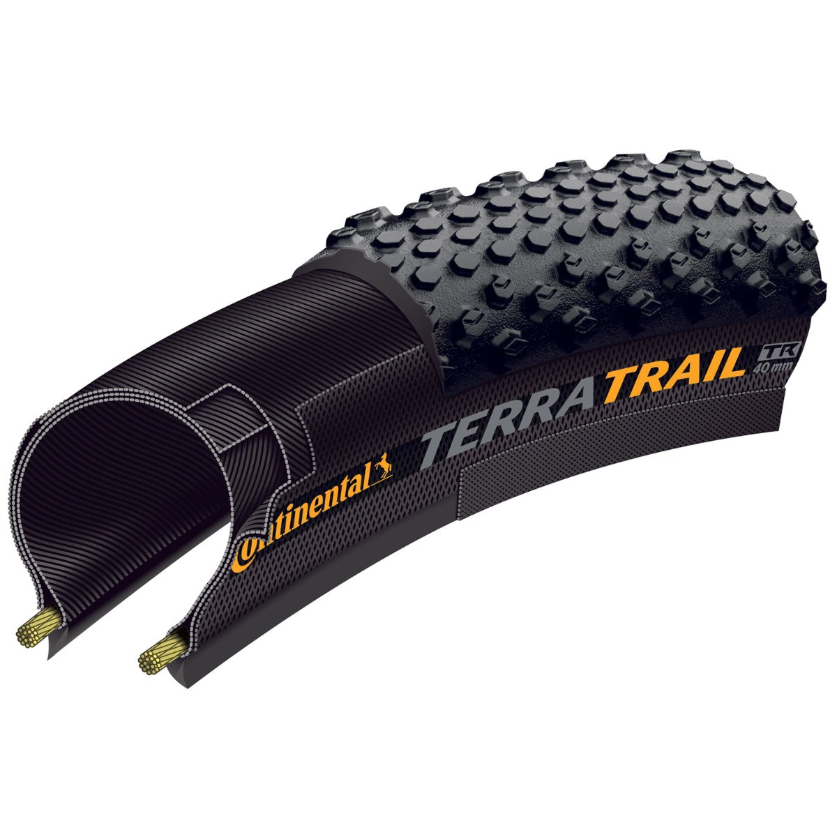 Continental Terra Trail ProTection TR 40-622 Juoda/Kreminė Sulankstoma Bekamerinė Padanga