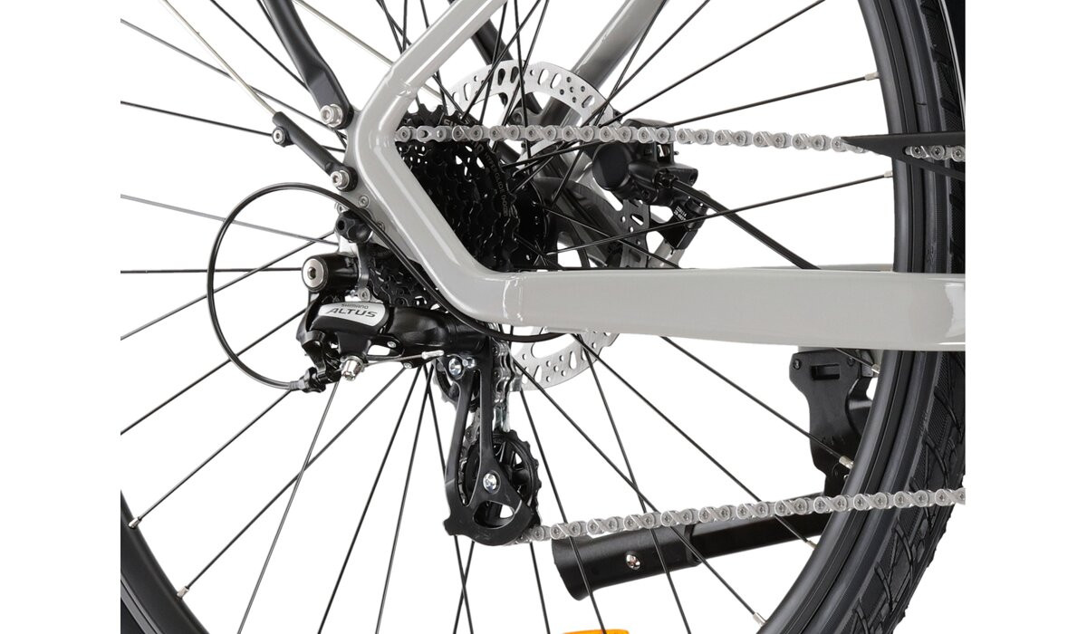KROSS Trans Hybrid LS 20 561 Wh gry g elektrinis miesto dviratis 28