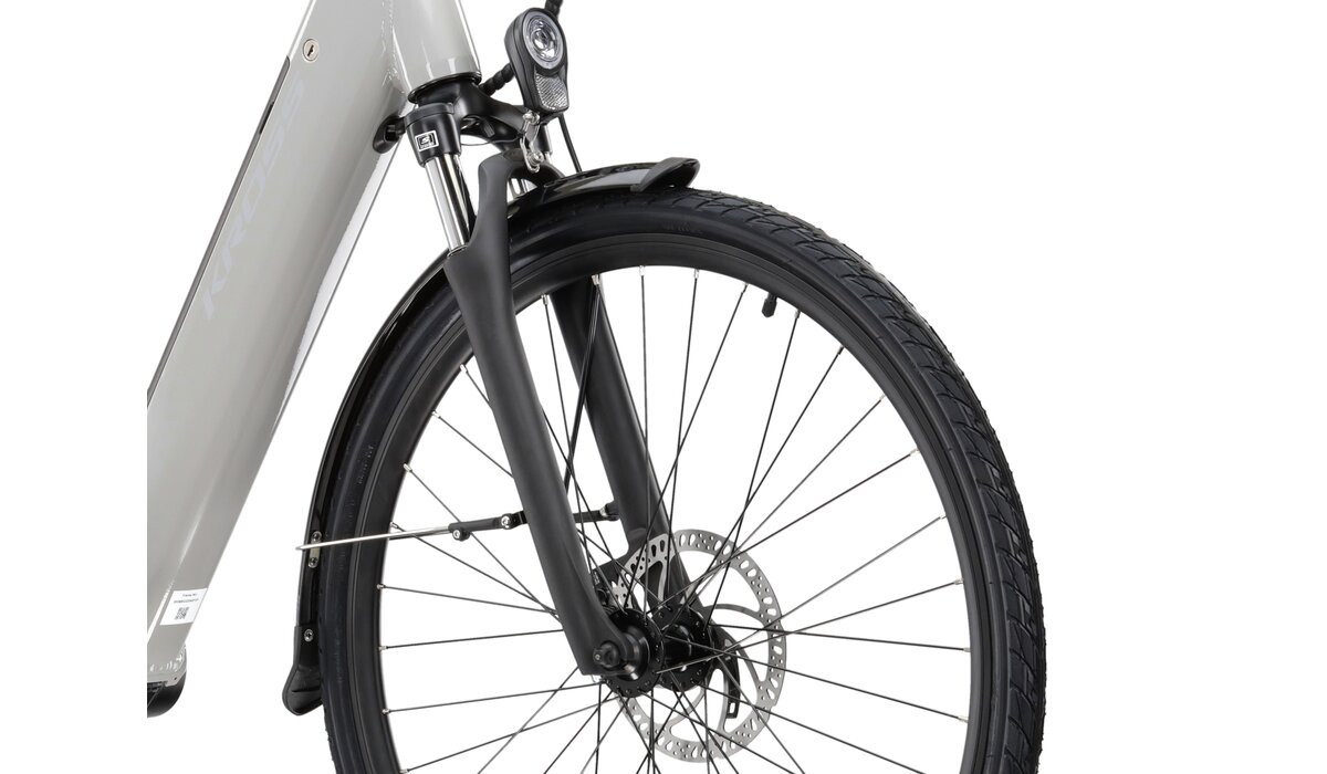 KROSS Trans Hybrid LS 20 561 Wh gry g elektrinis miesto dviratis 28