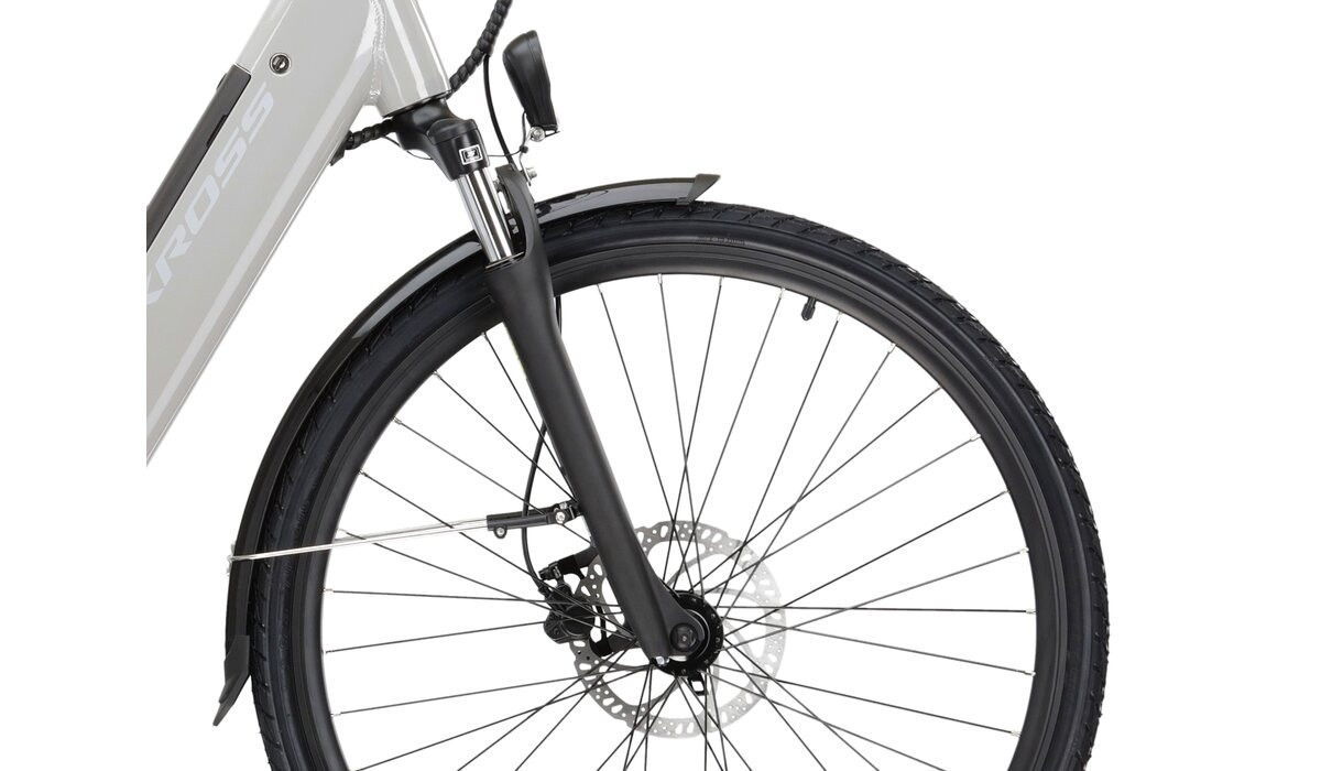 KROSS Trans Hybrid LS 20 561 Wh gry g elektrinis miesto dviratis 28