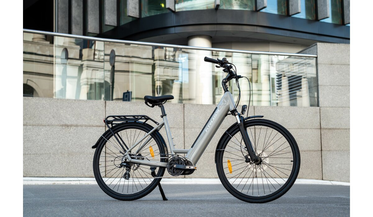 KROSS Trans Hybrid LS 20 561 Wh gry g elektrinis miesto dviratis 28