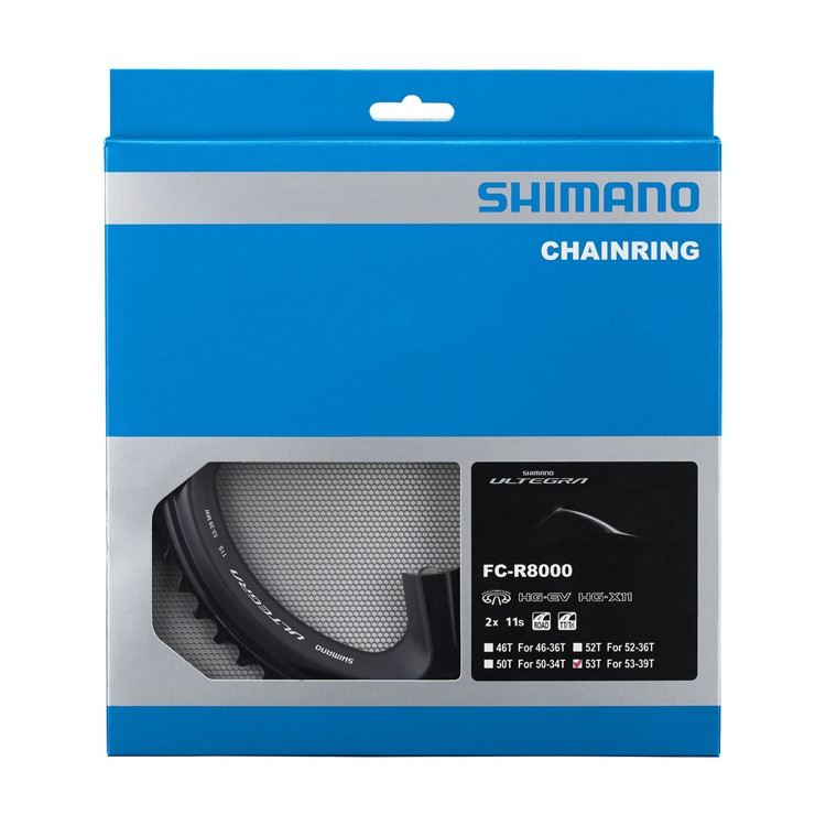 Shimano Ultegra R8000 Chainring / 53T-MW / 2x11-Speed / Black dantratis