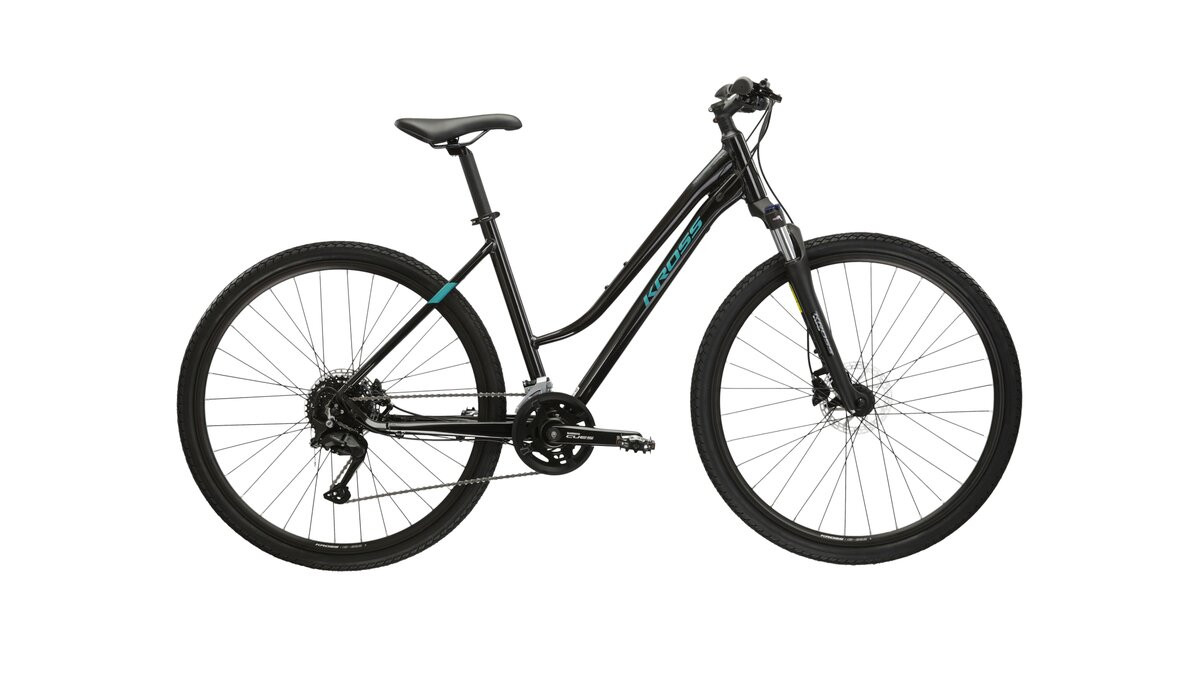 KROSS Evado 50 D bla-tur g moteriškas hibridinis dviratis 28 N