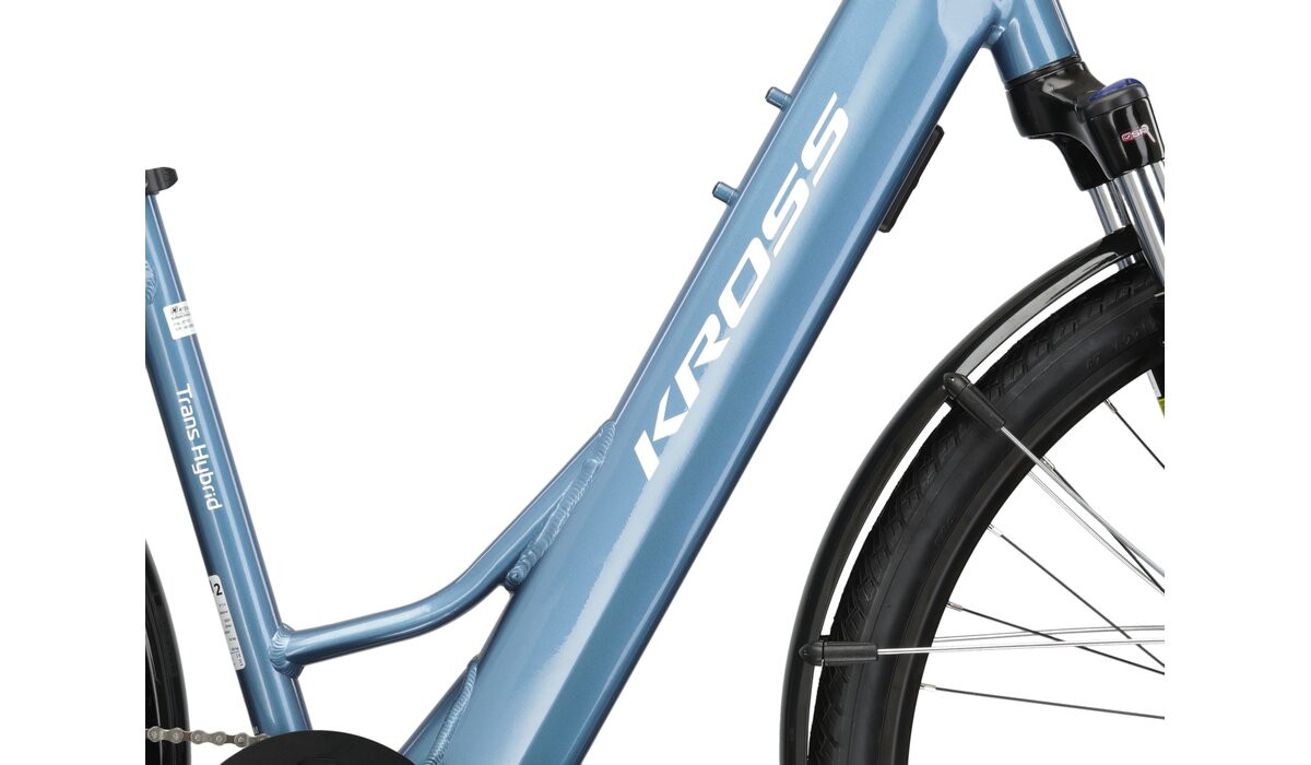 KROSS Trans Hybrid LS 10 349 Wh blu-whi g elektrinis miesto dviratis 28