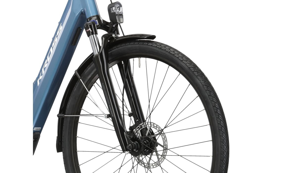KROSS Trans Hybrid LS 10 349 Wh blu-whi g elektrinis miesto dviratis 28
