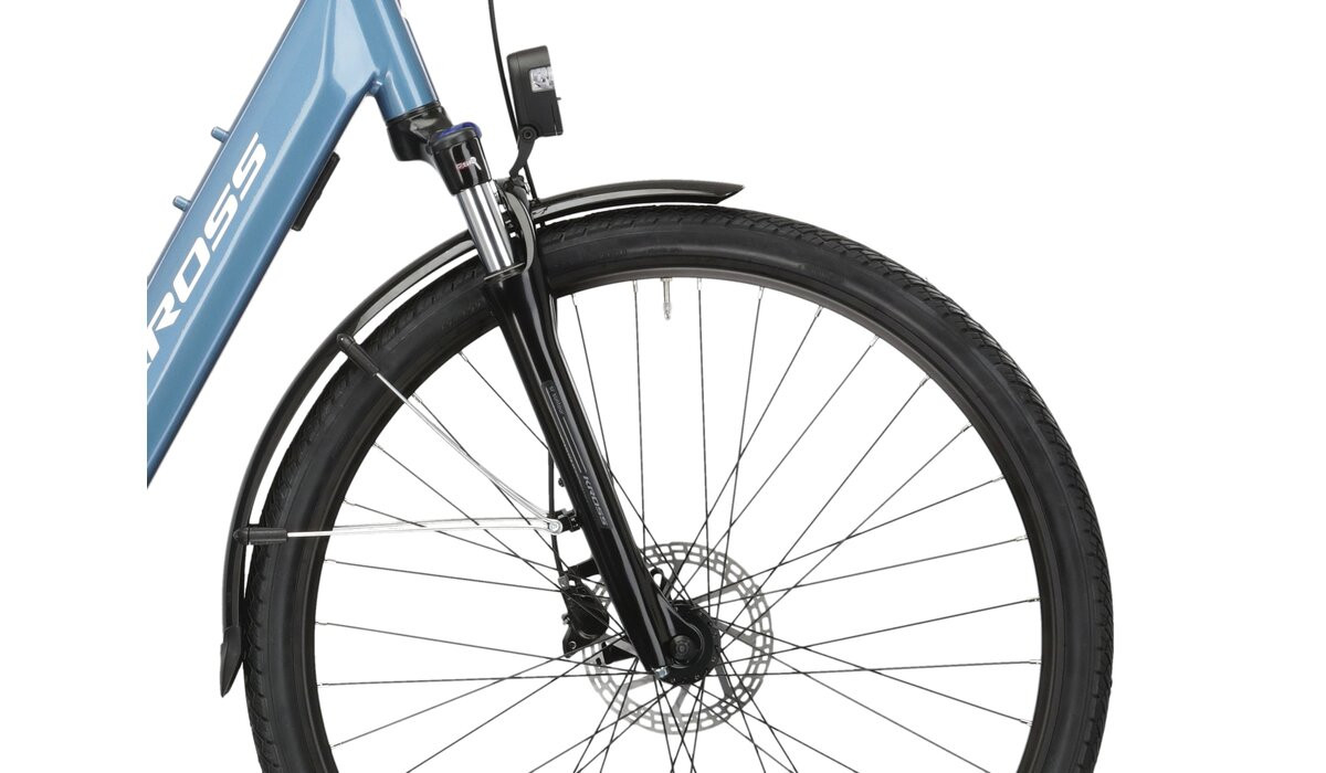 KROSS Trans Hybrid LS 10 349 Wh blu-whi g elektrinis miesto dviratis 28