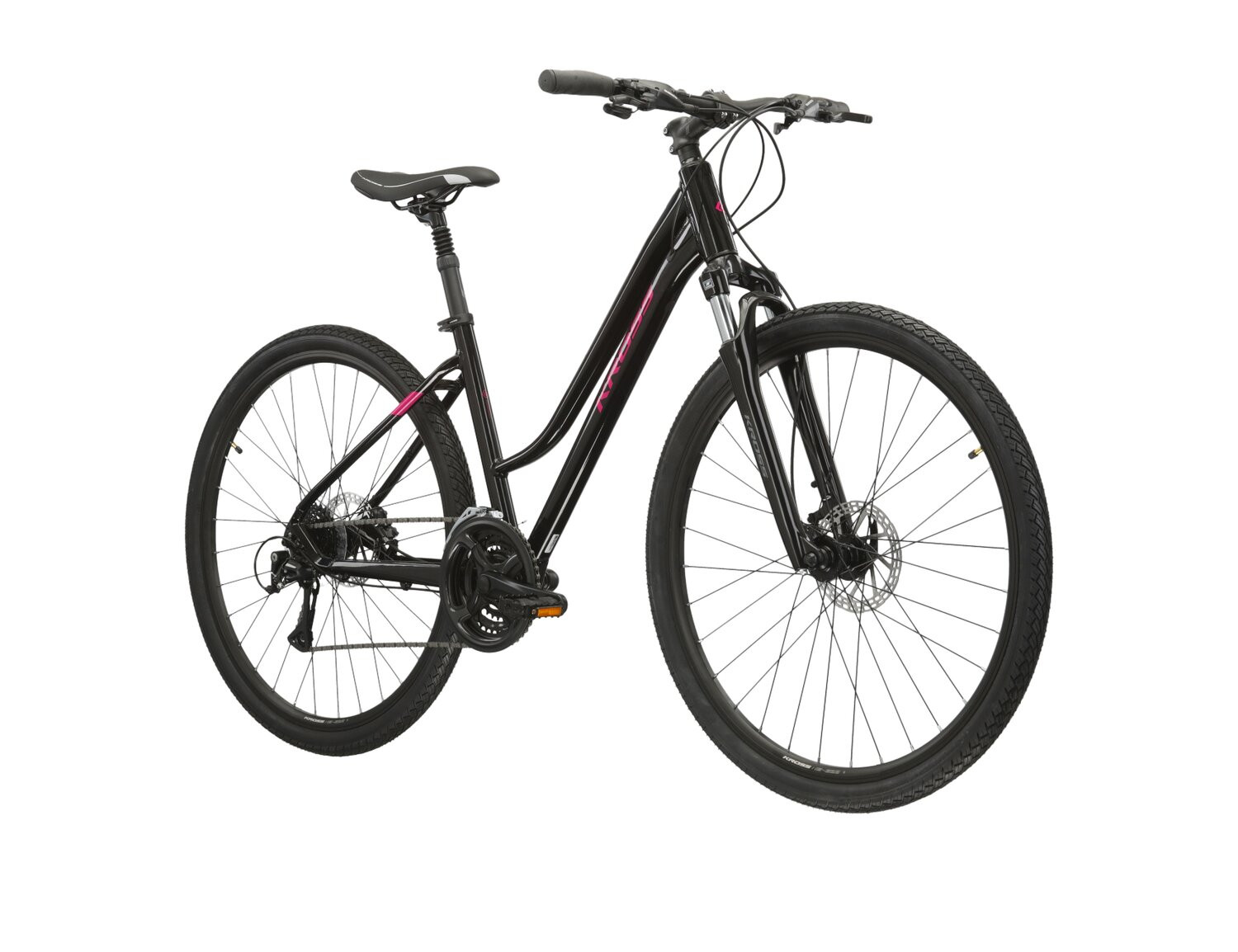 KROSS Evado 40 D bla-ras g moteriškas hibridinis dviratis 28 N