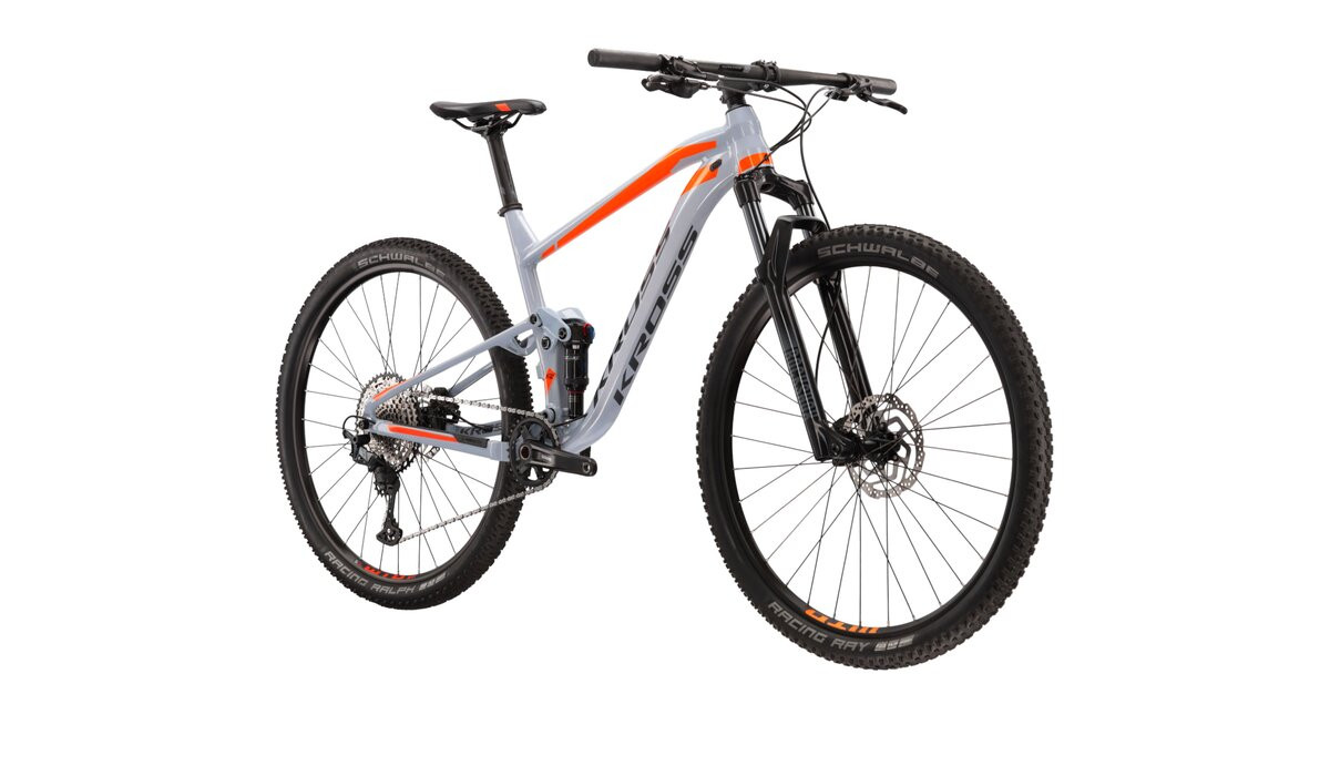 KROSS Earth 20 tur-bla-sil full suspension kalnų MTB dviratis 29