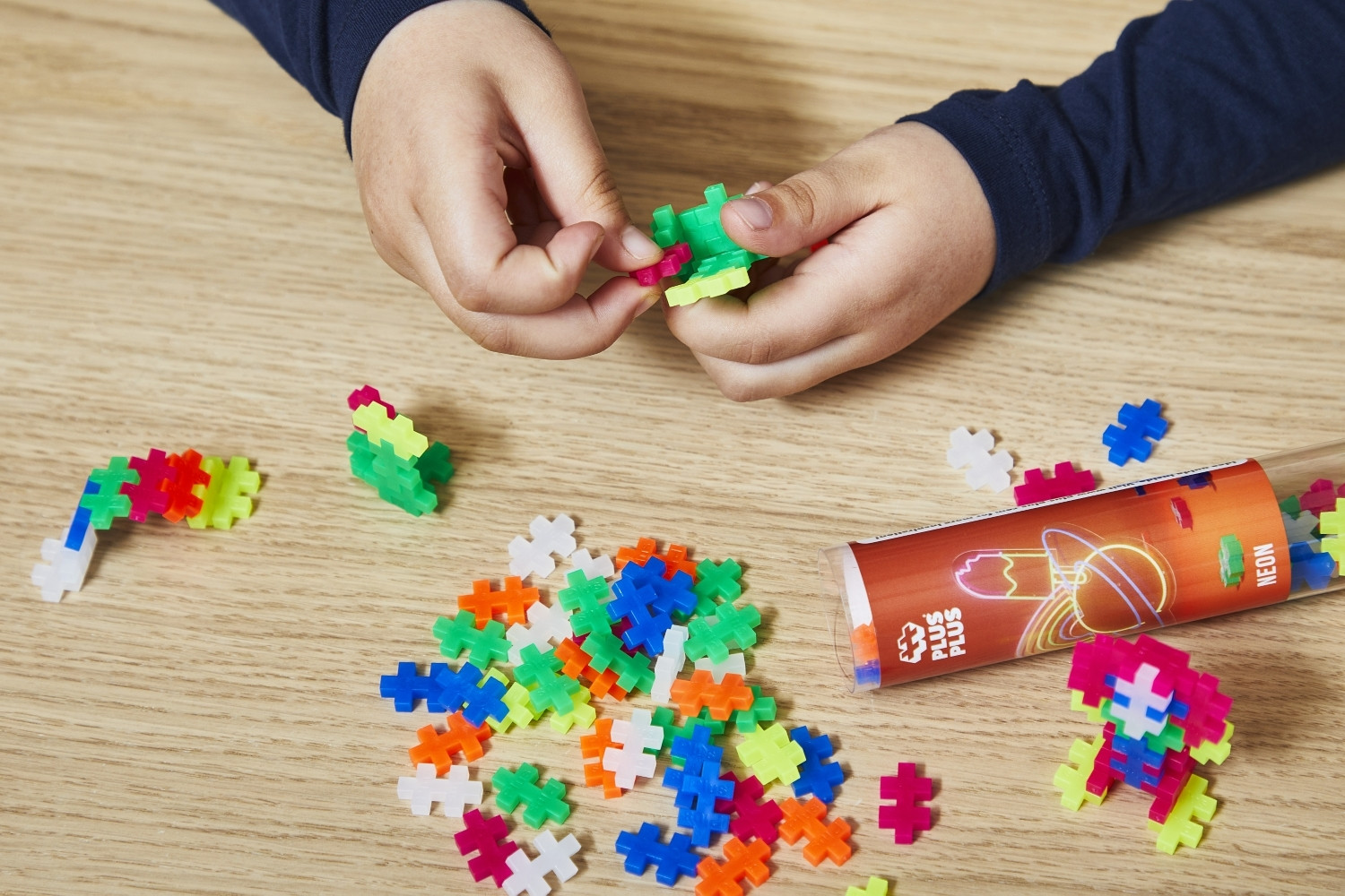 Plus Plus konstruktorius Mini neoninių spalvų 100 det