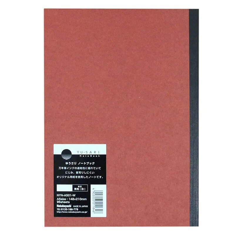 Užrašinė „YU-SARI” A5 tuščiais baltais lapais-raudona NYN-A501-W
