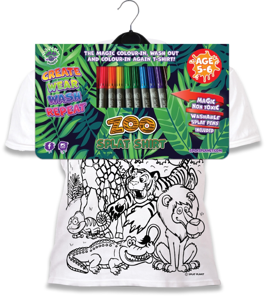 Splat Planet marškinėliai su flomasteriais Zoologijos sodas