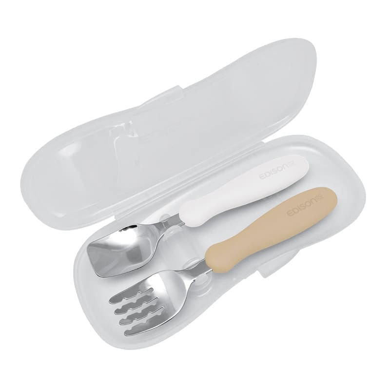 Stalo įrankiai EDISONmama nuo 18 mėn su dėklu MILK/POTATO KJ2838