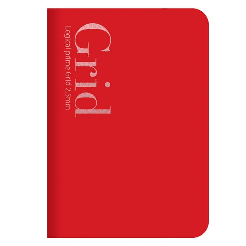 Užrašų knygelė „Logical Prime Grid” B6 langeliais 25 mm-raudona NB601-1