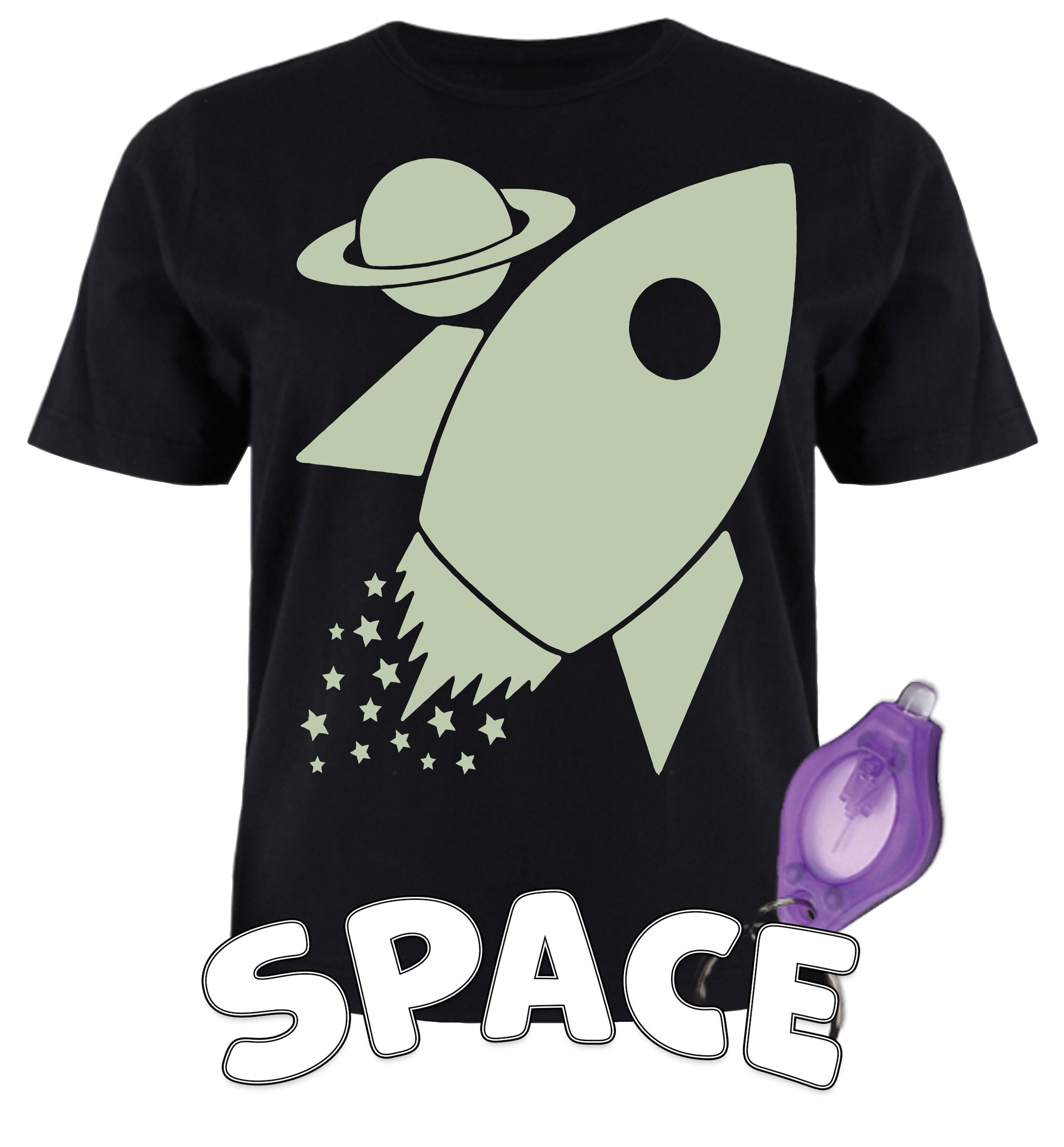 Splat Planet šviečiantys tamsoje marškinėliai Kosmose