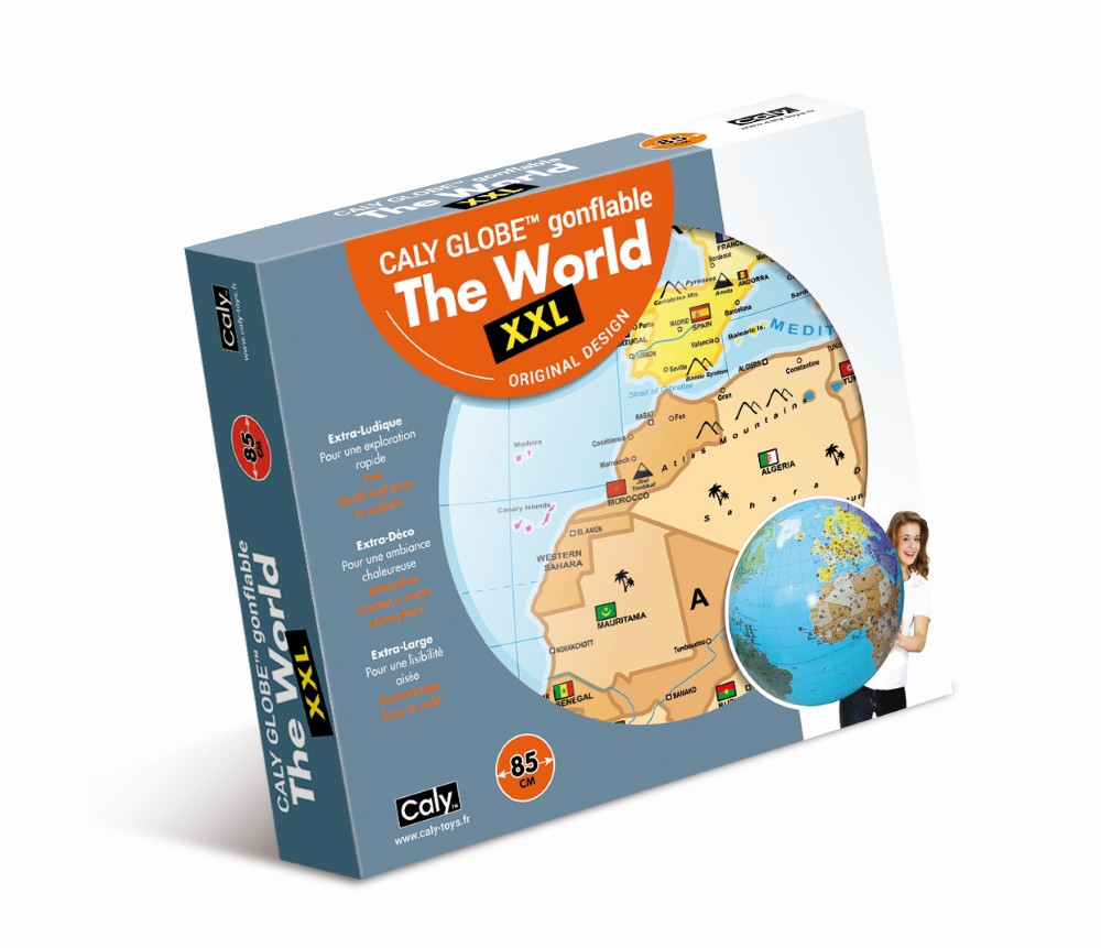 CALY Pripučiamas gaublys-kamuolys Pasaulis XXL 85 cm