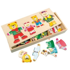 Medinė dėlionė žaidimas Aprenk meškiukų šeimyną