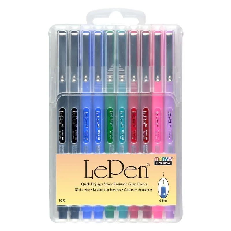 MARVY stilingi rašikliai plonu antgaliu 4300-10AX „Le Pen” Basic 10 vnt