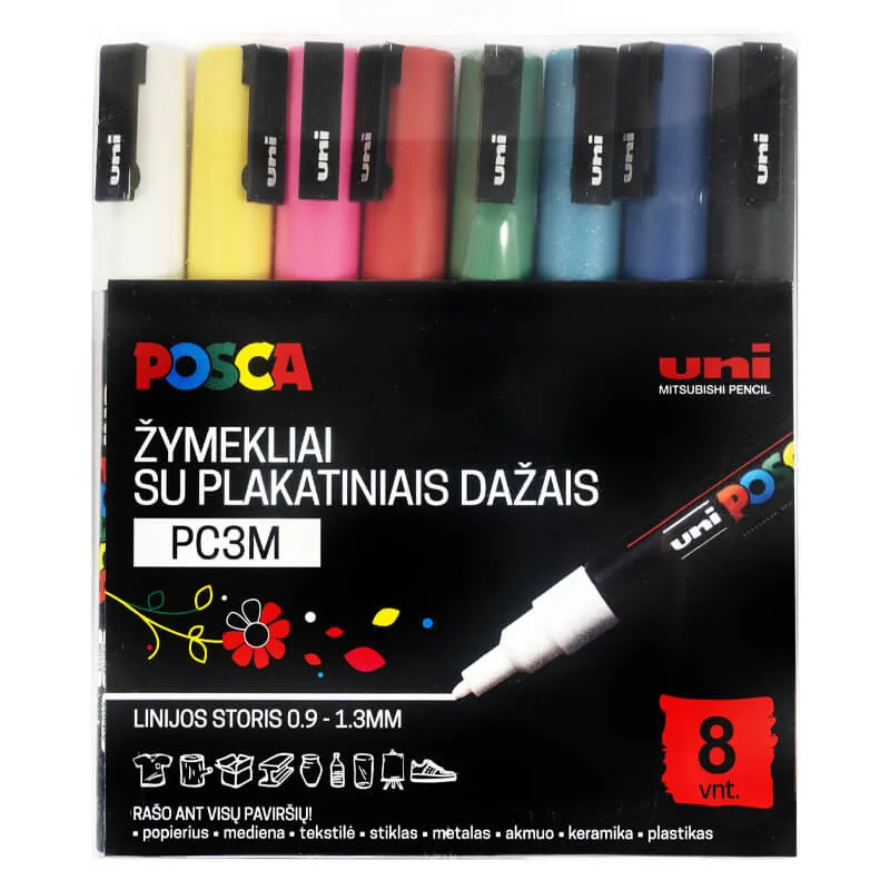 Akriliniai markeriai Posca PC-3M Classic 8 vnt