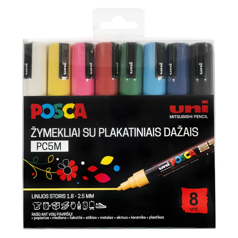 Akriliniai markeriai Posca PC-5M Classic 8 vnt