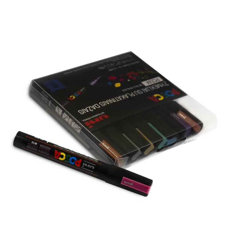 Akriliniai markeriai Posca PC-5M Metallic 8 vnt