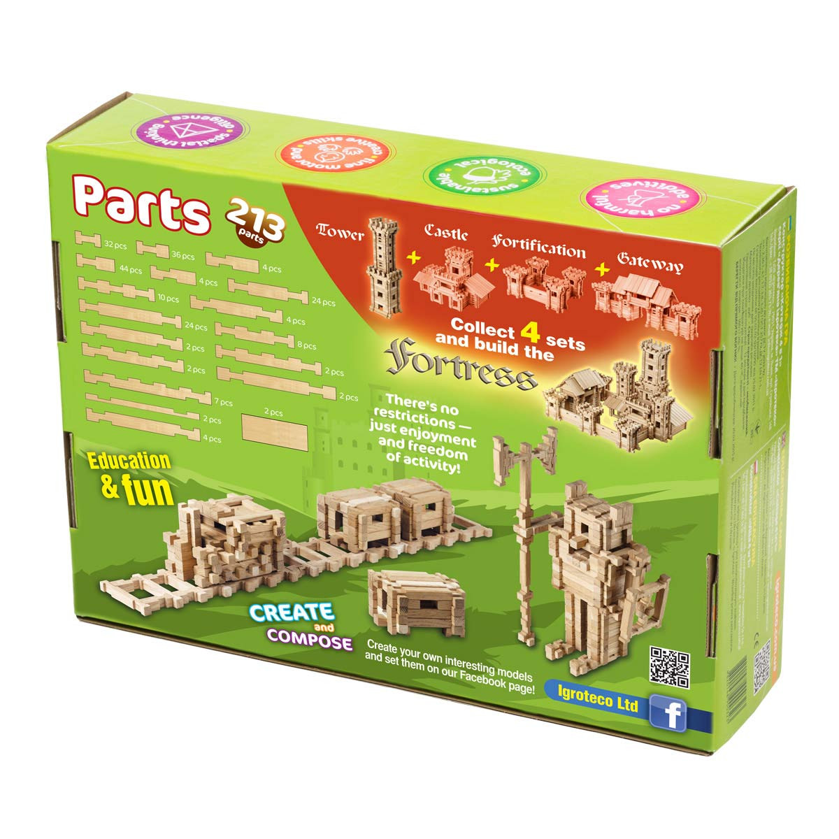 Konstruktorius Bokštas 213 detalių