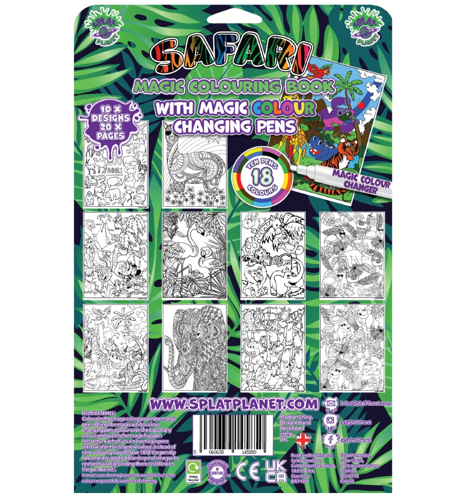 Splat Planet magiška spalvinimo knygelė SAFARI